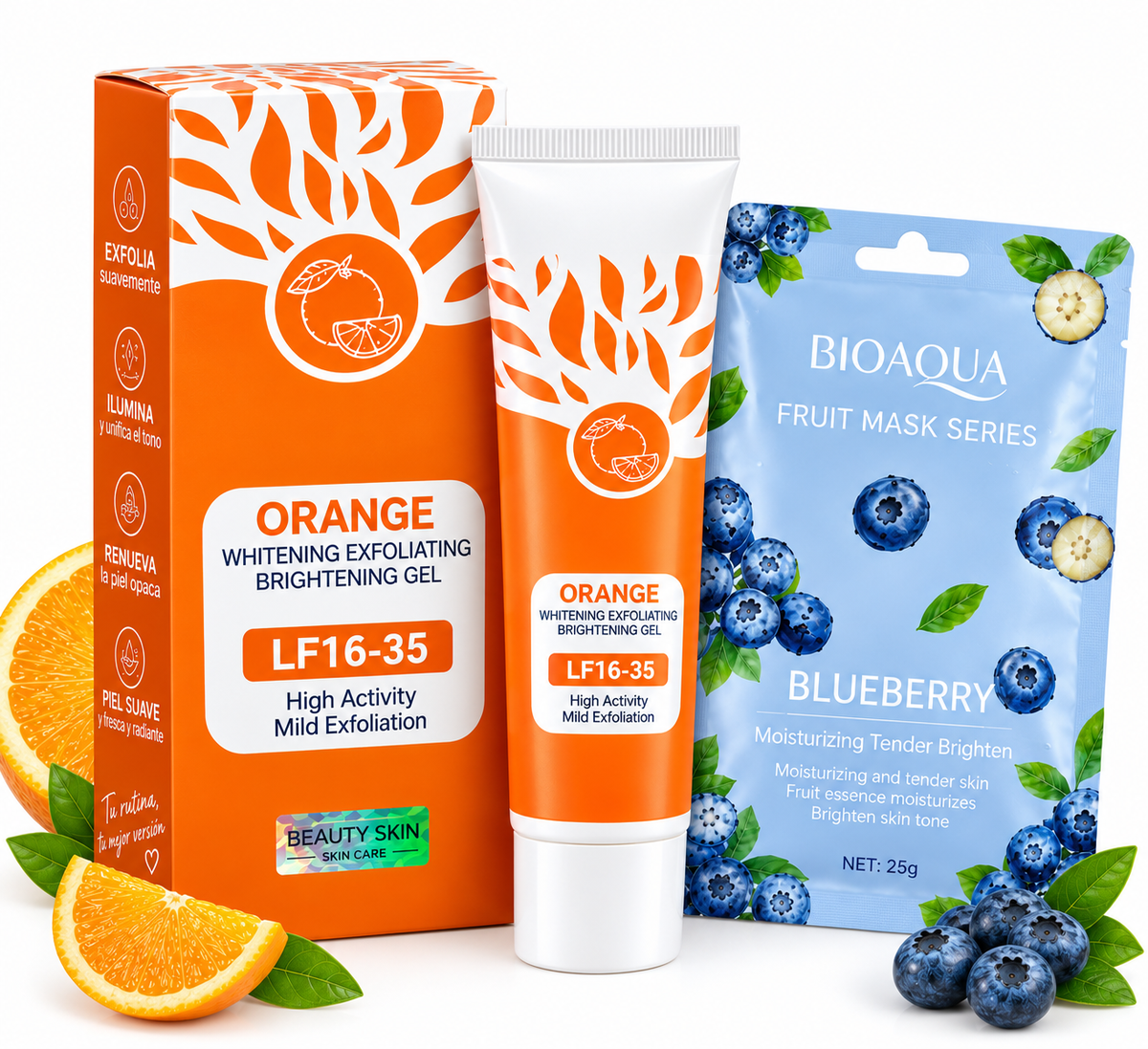 Orange Exfoliating + Mascarilla Facial - ¡Piel más suave, fresca y luminosa desde tu rutina facial!